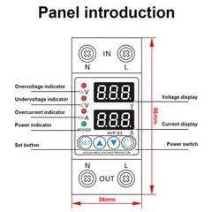 Digital Din Rail Relay A-Dual Display 40/63A 230V Adjustable Over Under Voltage