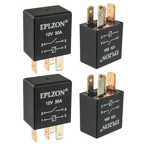 4 Pin 12V 30A SPST Relay High Performance Multi-Purpose Water Size: 4 PIN 4PCS