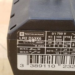 Telemecanique LR2 D13X6 Overload Relay, 1.25 – 2 Amp, 600V, 3 Phase – USED