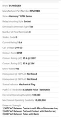 SCHNEIDER General Purpose Relay: Socket Mounted, 15 A Current Rating, 24V DC, 8