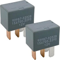 A/C Clutch Relay (2-Pack) 12V 30A 4-Pin SPST Automotive Replacement, Fixes Blink