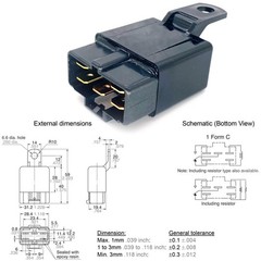 1 PCS CA1DC12VN ACA3213 5Pin SPDT 12V 20A Automotive Power Relay MC28
