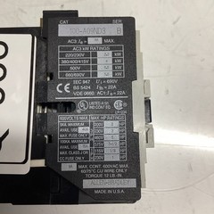 Allen Bradley 100-A09ND3 Ser B AC Contactor, 9 Amp, 600 V, 3 Pole, Q-568