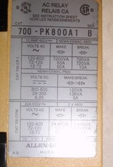 New Allen Bradley Control Relay 700PK800A1 BUL 700 Type PK 8 Pole 20 amp