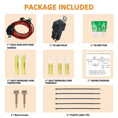 12V Universal Fuel Pump Relay Harness Kit for Electric Pump, 40 Amp