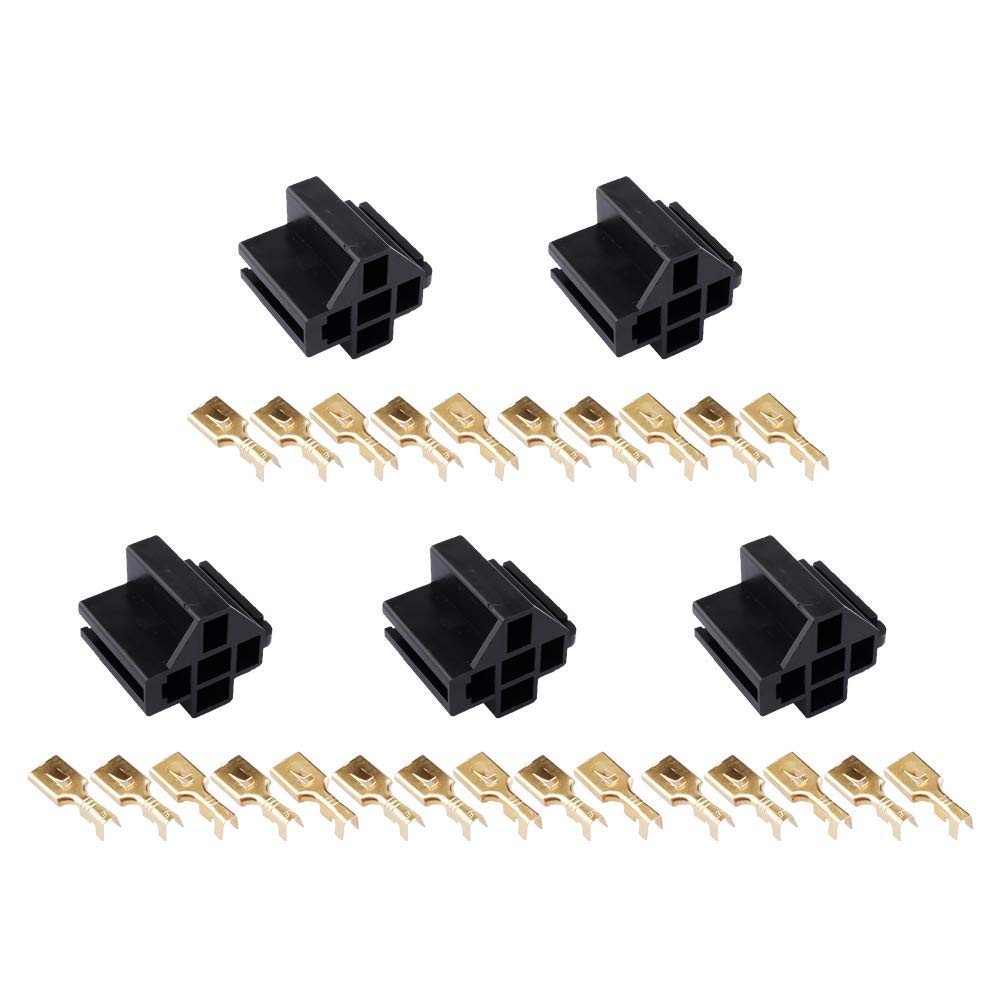 5 Pin Relay Connector 12V Socket, 30Amp/40Amp, 6.3mm Truck Vehicle Relay, 5 …
