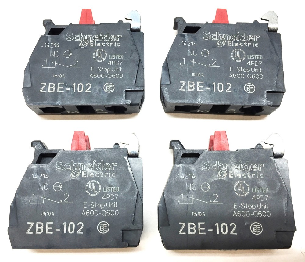 Schneider Electric E-Stop Unit Contact Block [Lot of 4] NOS
