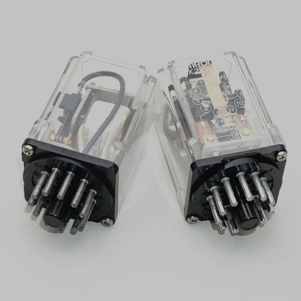 OMRON MK2KP AC220V Intermediate Relay 11 Pins x 2PCS NEW