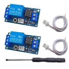 2-Pack 12V Single Bistable Self-Locking Relay Module with Start/Stop Button, …