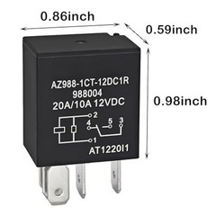 (Pack of 2) Fuel Pump Relay Replace Part for 4671168E 72472M – 12VDC, 20/10A, 5
