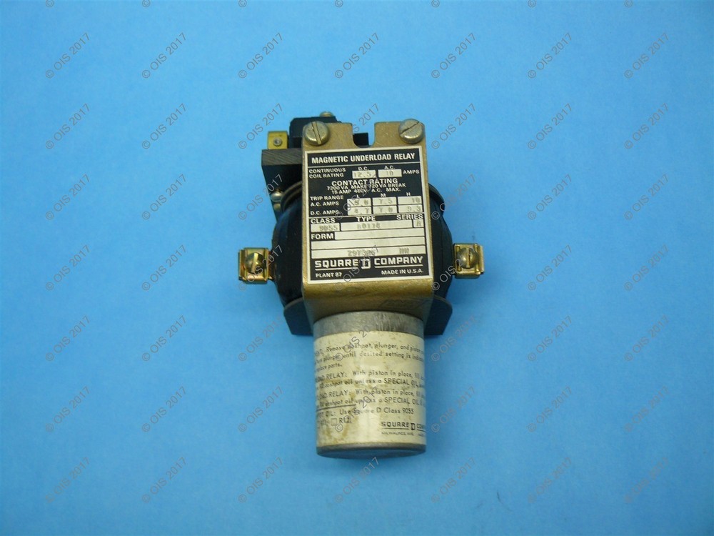 Square D 9055-BO114 Magnetic Underload Current Trip Dash Pot Relay 5-10 Amp NIB