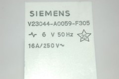 Siemens V23044-A0059-F305 DPST 6VAC 16A lug w/ears relay qty=1