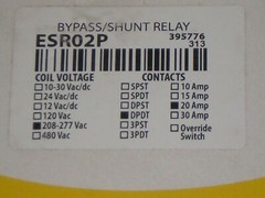 New! RIB ESR02P Emergency Lighting Bypass/Shunt Relay Coil: 208-277 VAC, 20 Amp