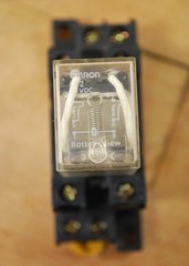 Omron PTF08A-E Din Mount Relay Base with Omron LY2 Relay 24v Coil, Lot of 2