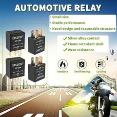 4 Pin 12V 30A SPST Relay High Performance Multi-Purpose Water Size: 4 PIN 4PCS
