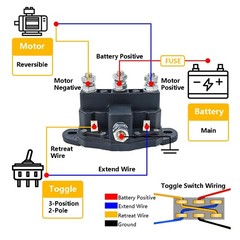 12V Winch Solenoid Relay 6 Terminal Polarity Reversing Switch Replacement