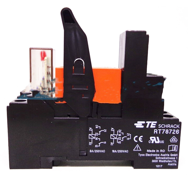 2PCS SCHRACK RT314024 24VDC Power Relay with RT78726 Socket 8A 250VAC