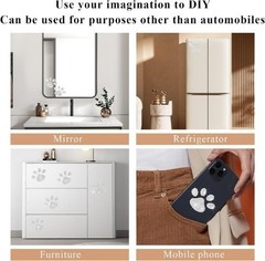 2 PCS Rhinestone Paw Print Car Stickers, 1.77″x1.38″ Self-Adh Color: Paw Print