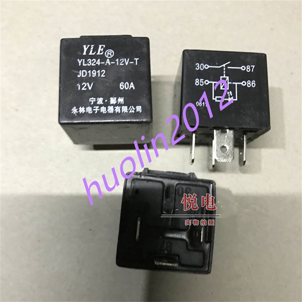 5pcs New 60A relay JD1912 YL324-A-12V-T 12V 4-pin universal type