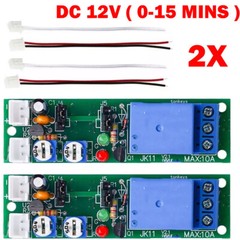 2PC 12V Infinite Cycle Delay Time Timer Relay Turn ON OFF Switch Loop Modules US