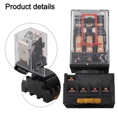 Silver Alloy Contact MK3PI MK3P 220VAC Relay 11 Pin 10A 250VAC With Socket Base