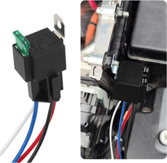 4Pin 12V Relay with 30A Fuse,SPST Normally Open Car 14 AWG