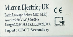 MICRON ELECTRIC Earth Leakage Relay