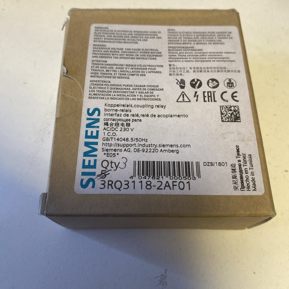 3 pcs Siemens Dig.Industr. Output Coupler 3RQ3118-2AF01 Switching Relay