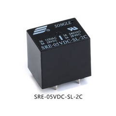 SRE-05V 12V 24VDC-SL-2C 3A 4137 Mini Power Relays 5V/12V/24V DC 8-Pins Black