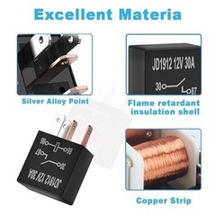 4 Pin 12V 30A Multi-Purpose Automotive Relay – Heavy Duty St Size: 4pin (2pcs)