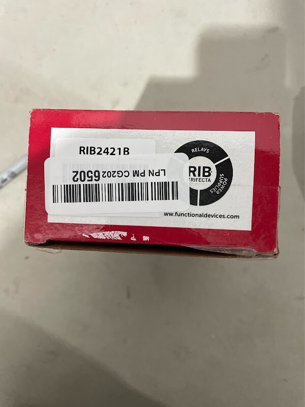 Functional Devices RIB2421B Power Relay, 20A,SPDT, 24 Vac/dc/120 Vac/208-277