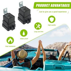EPLZON 4 PIN 80/60 AMP 12V DC SPST Waterproof Relay Heavy 4