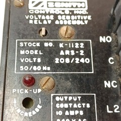 Zenith Voltage Sensitive Relay Assembly ARS-2 K-1122 208/240 Volt 10 Amp
