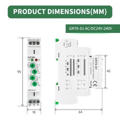 10A Asymmetric Cycle ON/Off Repeat Timer Relay 1SPDT DIN Rail AC/DC 24V240V