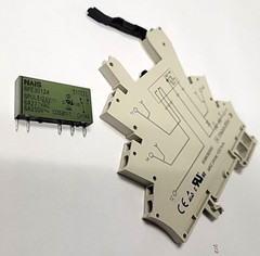SOLID STATE RELAY 6 AMP 24VDC APE30124 W/ DIN MOUNT SOCKET WEIDMULLER 859608000