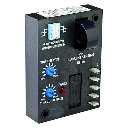 Dayton 6C054 Adjcurrentsensorrelay, 10A, 24Vac, 4 Pin