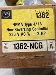 ALLEN BRADLEY 1362-NCG SER. A NON-REVERSING CONTROLLER 230V AC 1/2 – 2HP NEMA