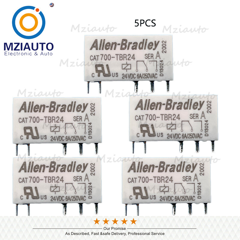 5Pcs 5-Pins 6A 250VAC 24VDC Power Relay For Allen-Bradley CAT 700-TBR24