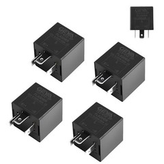 4 Pcs 3 Pin 12V Electronic Flasher Relay for Turn Signals & LED Bulbs, 0.02A-20A