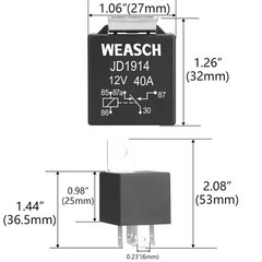 2 Pack JD1914 Car Relay, 12V 40A, 5 Pins SPDT, Automotive Switches and Starte…