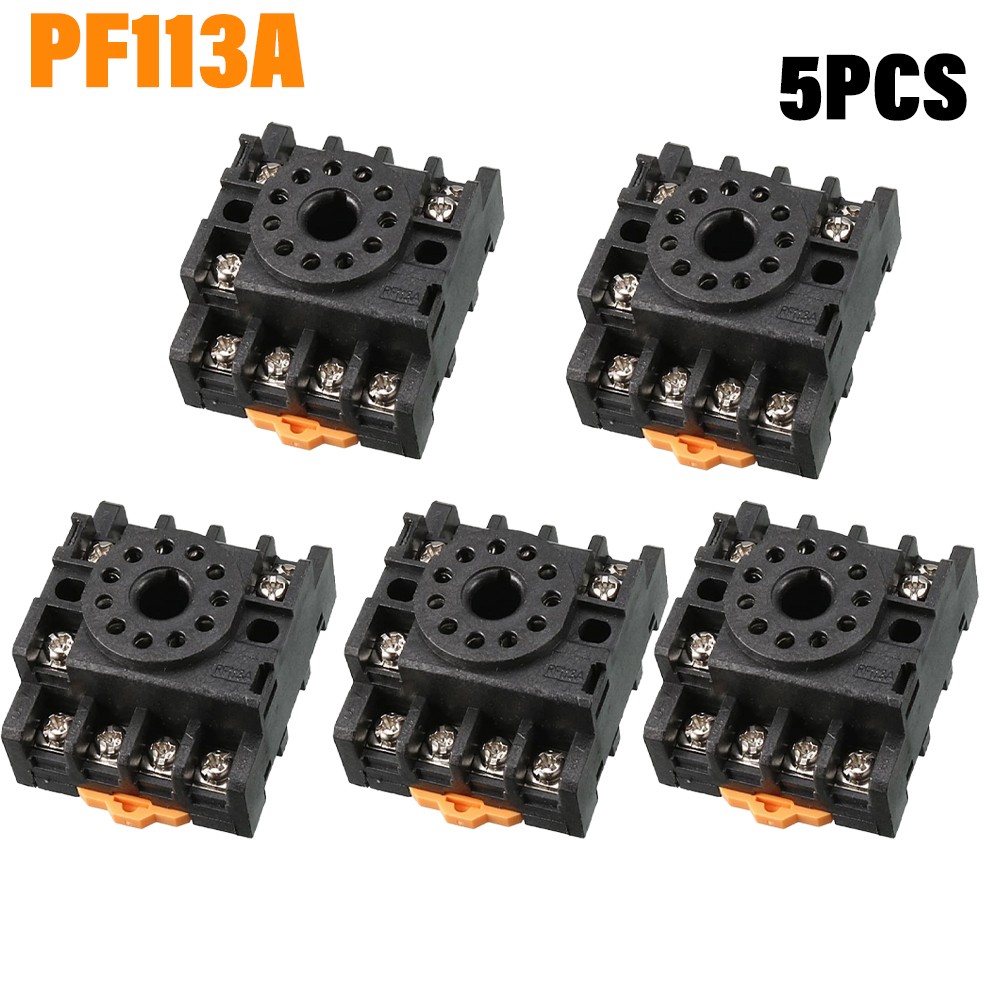 5pcs 11 Pin Screw Terminals PF113A Relay Base Socket for Time Delay US Stock
