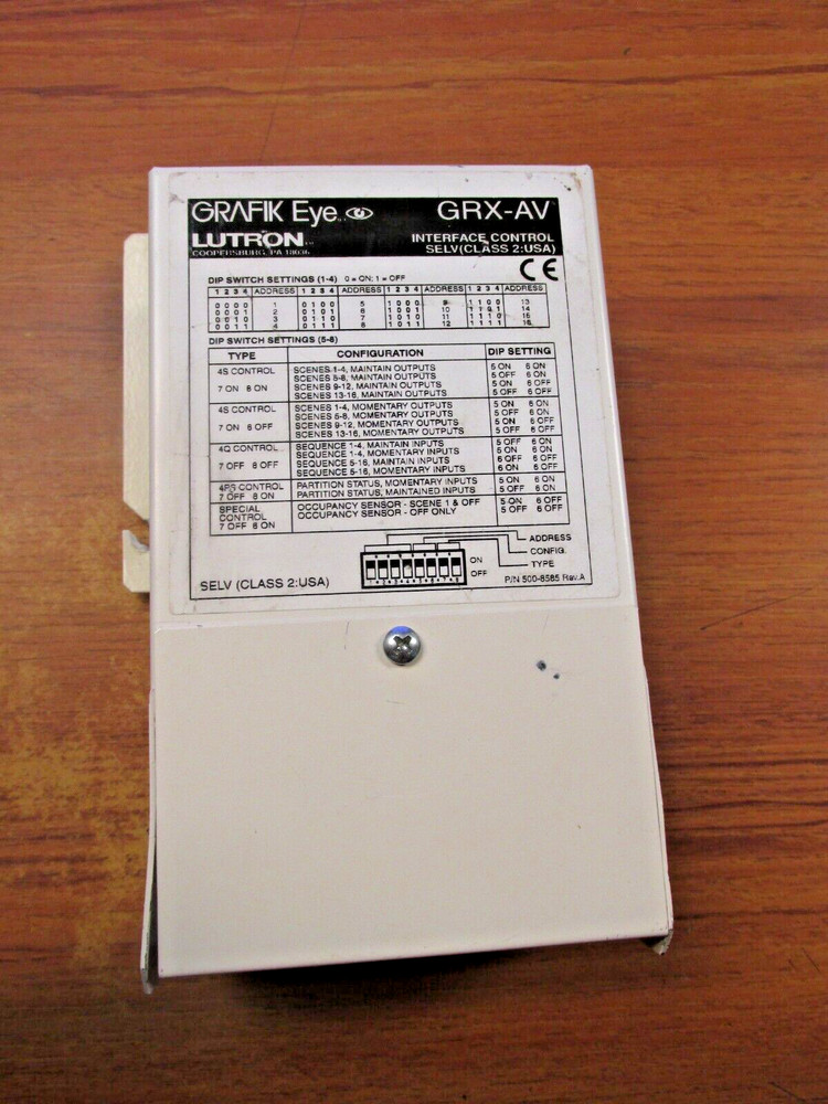 LUTRON CONTROL INTERFACE REV A, CAT# GRX-AV .. UU-30