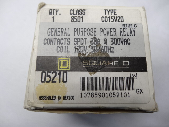 Square D 30A General Purpose Relay Type C015V20