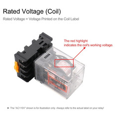 Baomain Power Relay MK2P-I DC 12V Coil DPDT 8 Pin with Plug-In Terminal Socket