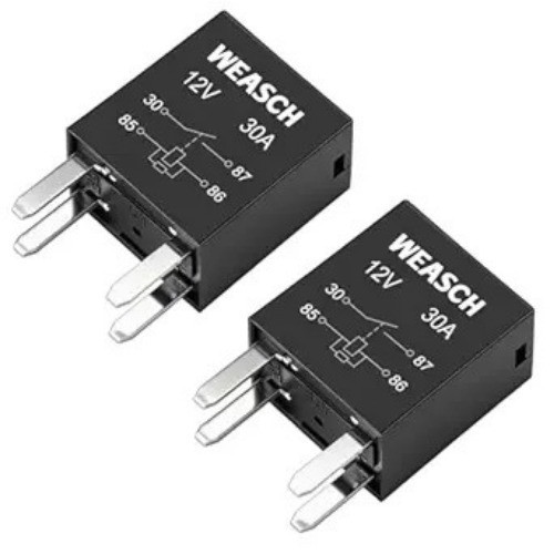 2-Pack 4-Pin High Power Relay, 12V DC 30A, Compatible with 301-1A-C-R1-U03 12088
