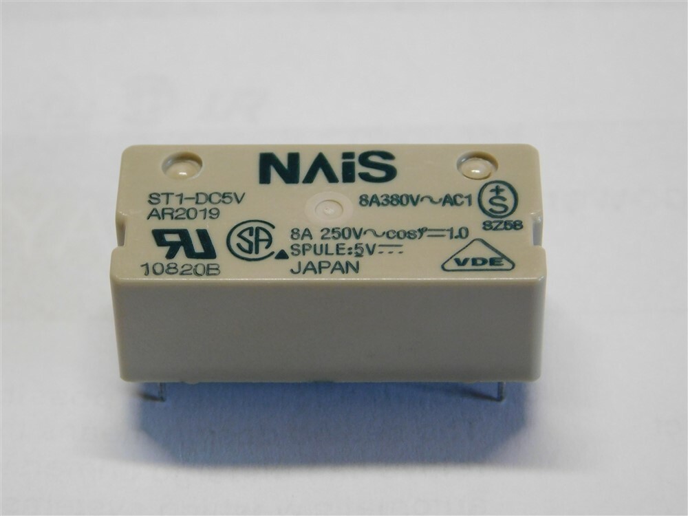 NAIS ST1-DC5V 5V Coil, 8A 250VAC IC Drivable PCB Relay for Field Load Switching