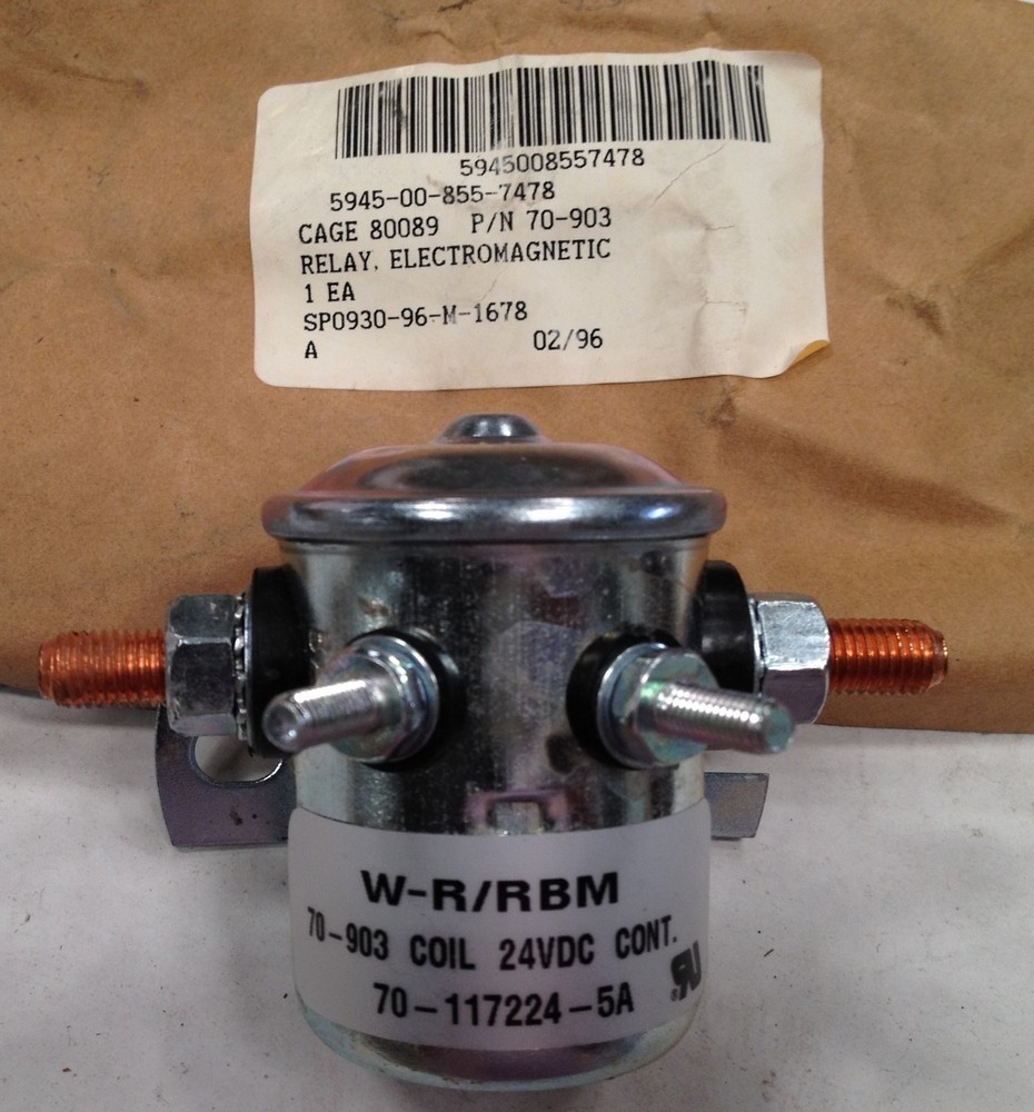 x3 LOT RELAY SOLENOID * W-R/RBM 70-903 / 70-117224-5 Mfg. Emerson (ALT 9F3099)