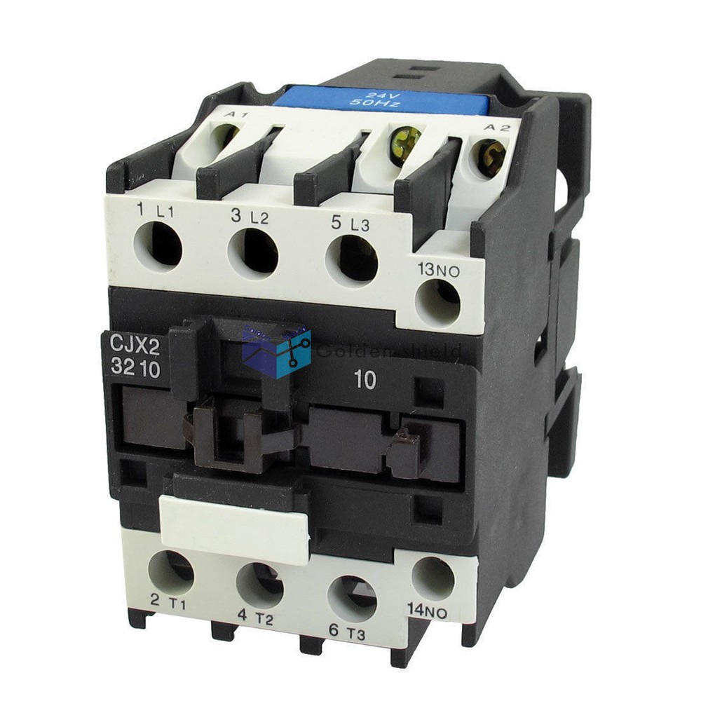 CJX2-3210 3 Poles 3P NO DIN Rail AC Contactor Coil 660V 50A 15KW 24V✦Kd