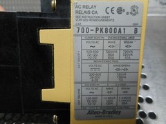 Allen Bradley 700-PK800A1 Ser B AC Relay 20A 600VAC 120V Coil & 700-N5 Ser D