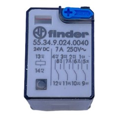 Finder 55.34.9.024.0040 Relay 24V DC 250V 7A Pack of 9